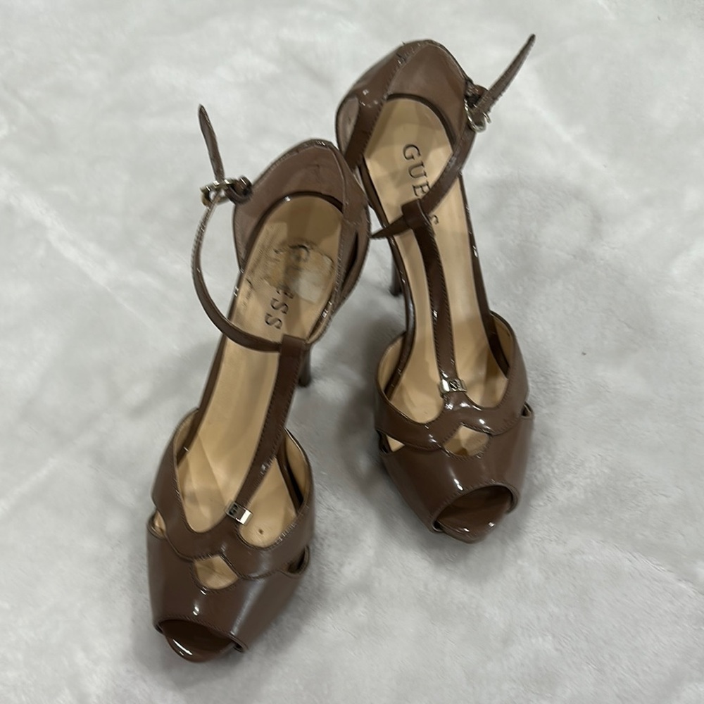 Guess Brown Elegant Heels. Worn once . Size 8M